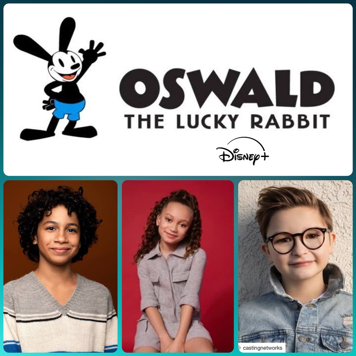 distarplusss's tweet photo. #ULTIMAHORA🚨| ELENCO! Se anuncian a nuestros 3 protagonistas de la próxima serie original de Disney+ #OswaldTheLuckyRabbit que contará con el actor #RaviCabotConyers , la actriz #MykalMichelleHarris y el actor #RyderAllen estos 3 jóvenes protagonizarán dicha serie que tendrá una mezcla de animación y Live Action! Llega en 2026 globalmente a través de #DisneyPlus no querrás perdértela! 🩵