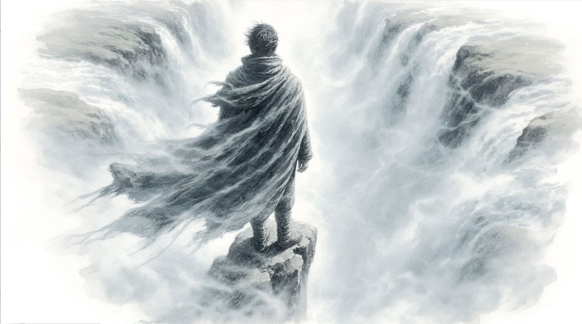 julievj's tweet photo. "Turn west and you saw the Want Fall, a waterfall of white oblivion pouring into the Rift. You could not look at it for too long. Some uncertainty within it disrupted your eyesight and then your thoughts." #Endlords #WatcheroftheDead #SwordofShadows #TorBooks https://t.co/pa7Fnk3i58