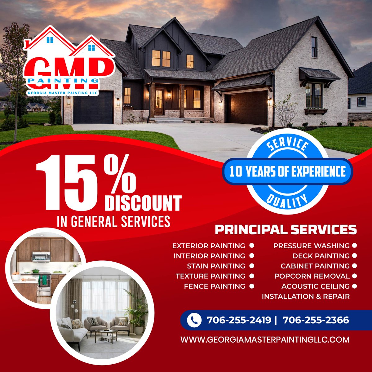 GeorgMastPaint's tweet image. 🎨💸At Georgia Master Painting LLC, we’re saying THANK YOU with a 15% discount on all interior and exterior painting jobs during August!

📞 706-255-2419 / 706-255-2366
🌐 georgiamasterpaintingllc.com
#GeorgiaMasterPaintingLLC #AugustPromo #PaintingDeals #HomeMakeover #ColorYourWorld