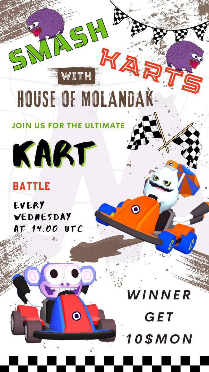 Week 14 

MONAD Community Event – SMASH KARTS with HOM

🕑 Time: 14:00 UTC
📍 Join us on: HOM TG
🎮 Game: Smash Karts
🎁 Total Prize Pool: 30 MON
🏆 3 Matches – Each Winner Gets 10 MON

🔥 Don’t miss this exciting event hosted by <a href="/AshuGoutam17/">AT.M⨀nad 💜</a> &amp; <a href="/DexDev33/">GG_91 ⨀</a>!
