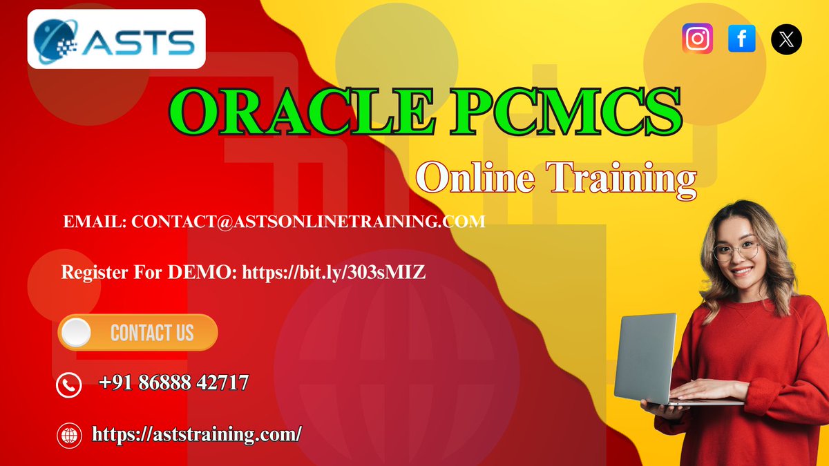 AstsTraining's tweet image. 𝐑𝐞𝐠𝐢𝐬𝐭𝐞𝐫 𝐟𝐨𝐫 𝐃𝐞𝐦𝐨 𝐨𝐧 𝐎𝐑𝐀𝐂𝐋𝐄 PCMCS: bit.ly/303sMIZ
𝐊𝐧𝐨𝐰 𝐌𝐨𝐫𝐞: aststraining.com
#OraclePCMCSNewBatch #PCMCSOracle #PCMCSCourse #PCMCSOnlineTraining #PCMCSTraining #oraclepcmcs #PCMCSTraininginHyderabad #PCMCSOnlineCourse