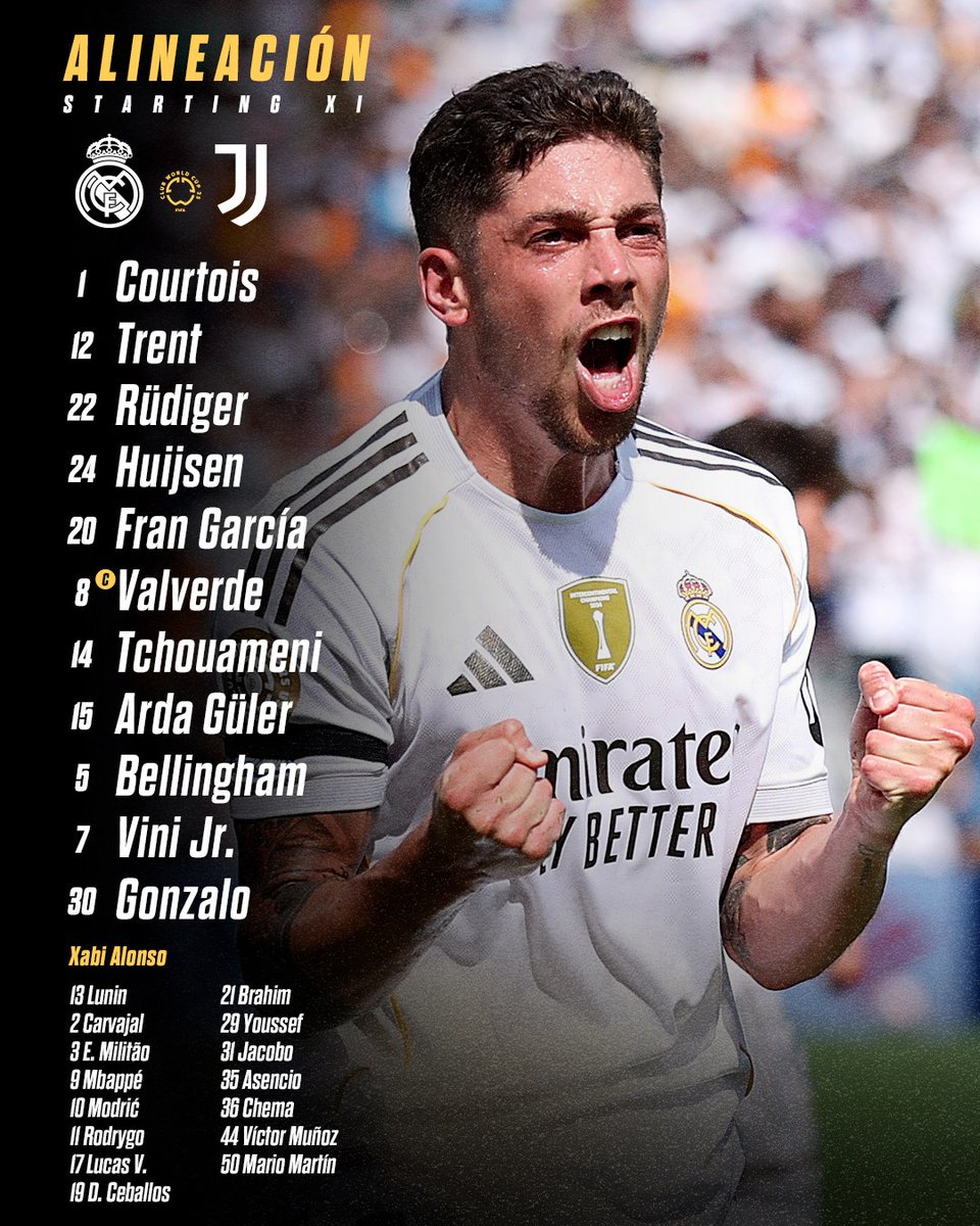 📋✅ ¡Nuestro XI inicial!
🆚 @JuventusFC