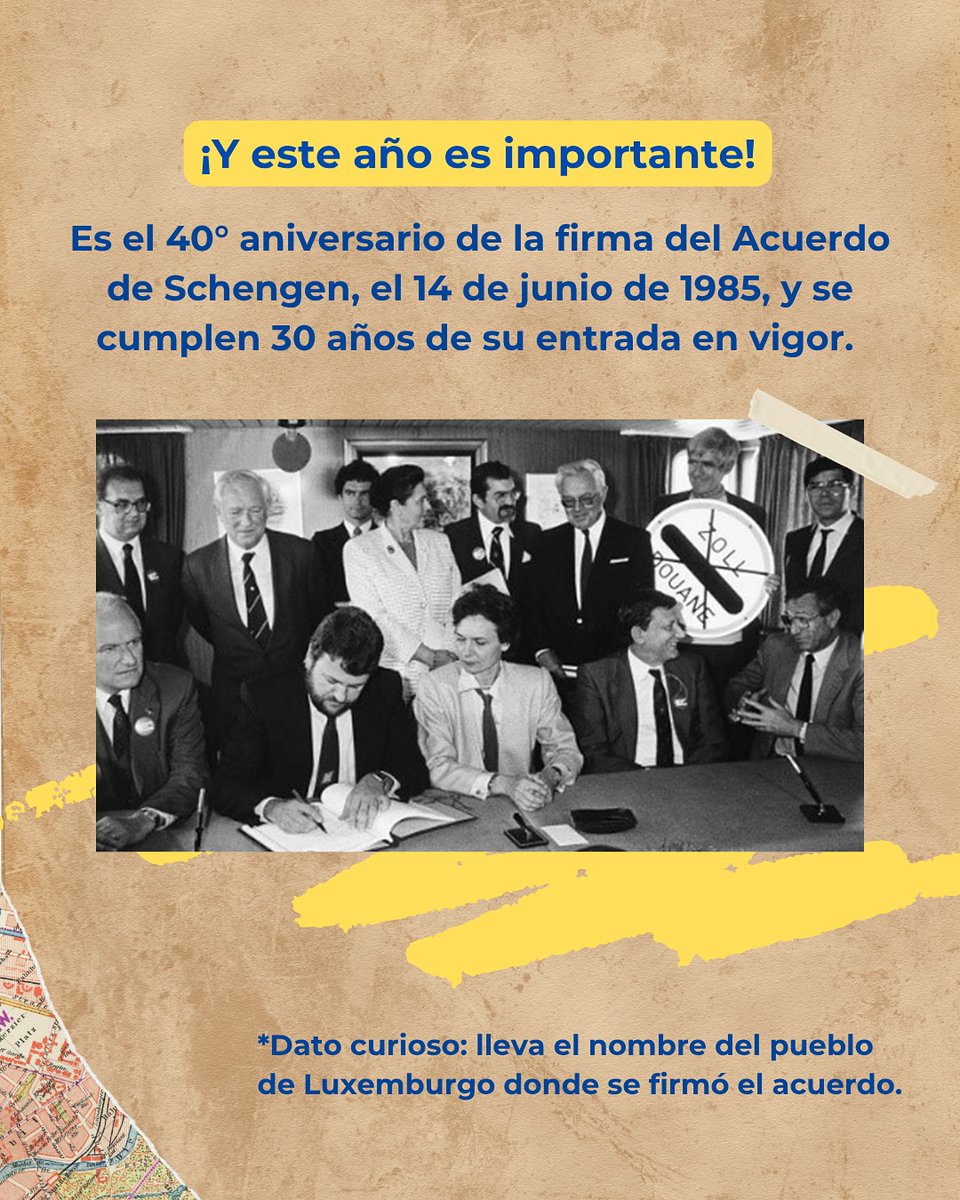 🇪🇺 ¡Schengen cumple 40 años!

Desde 1985, este acuerdo ha permitido la libre circulación en Europa, creciendo de 5 países fundadores a la mayor zona sin fronteras del mundo.
En 2024 se sumaron Bulgaria y Rumanía 🙌