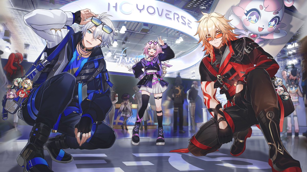 Drew Phainon, Mydei, and Cyrene at the #HonkaiStarRail booth at Anime Expo! 
Thanks to Honkai: Star Rail for the opportunity! 
#StarRailAX2025