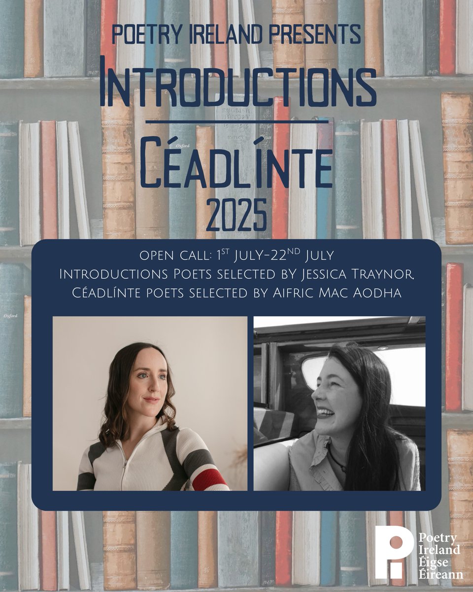 Applications are now open for the Poetry Ireland Introductions / Céadlínte programme 2025.

Deadline is midnight on July 22nd.

Submit applications via the 'Submittable' link in our bio.