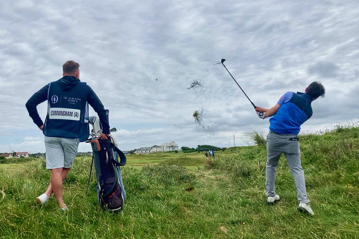 peterjharvey's tweet image. Huey Cunningham sets up par from the rough on the 8th (17) in R2 @WestLancsGC #OpenQualifying