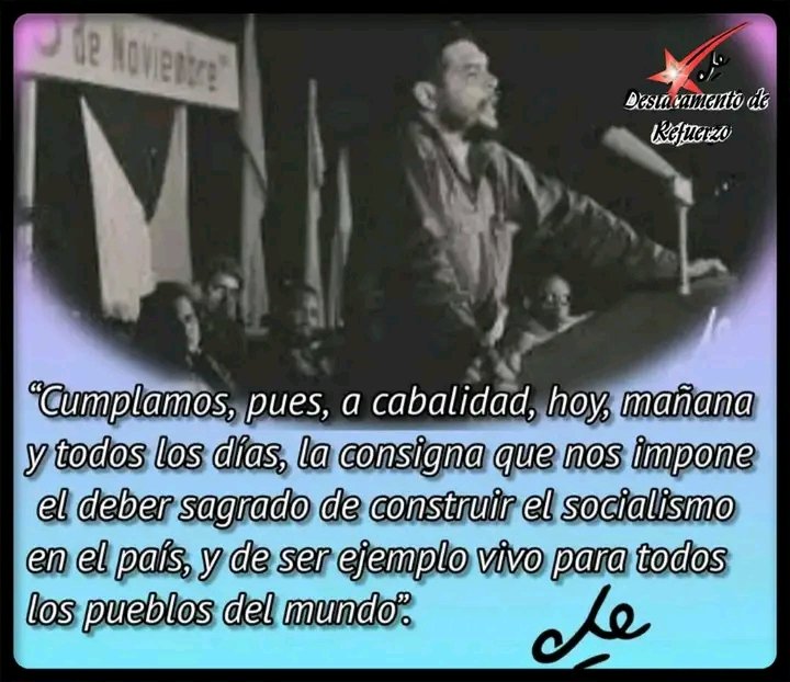 Che_Refuerzo's tweet photo. #DestacamentoDeRefuerzo//✍️
Siempre el Che haciendo el llamado para construir una sociedad más justa, con un hombre nuevo como protagonista y de continuar, como lo somos hoy, el ejemplo para los países del mundo.
#CubaViveEnSuHistoria
#JuntosPorVillaClara
#CheVive https://t.co/CjAcJT0Zir