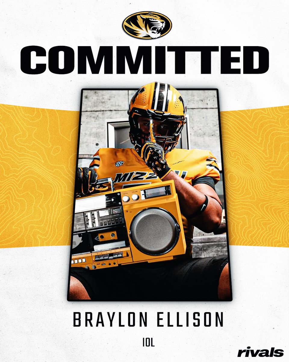 Braylon Ellison commits to #Mizzou, he tells <a href="/Rivals/">Rivals</a>.

The Boonville (Mo.) OL continues his family's legacy, looking to write his own chapter with the Tigers: on3.com/sites/mizzou-t…