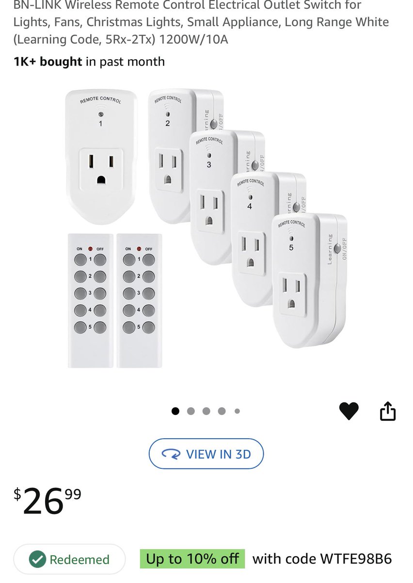 Ms. K (@mskelateach) on Twitter photo <a href="/KDifrances93789/">Katelyn DiFrancesco M.Ed 🍎👩🏻🏫</a> My dream item would be this remote controlled outlet switch. It currently has a coupon for 10% off.
👉amazon.com/hz/wishlist/ls…
💕Any reposting or donating would be greatly appreciated.💕
#clearthelist <a href="/KDifrances93789/">Katelyn DiFrancesco M.Ed 🍎👩🏻🏫</a> My dream item would be this remote controlled outlet switch. It currently has a coupon for 10% off.
👉amazon.com/hz/wishlist/ls…
💕Any reposting or donating would be greatly appreciated.💕
#clearthelist
