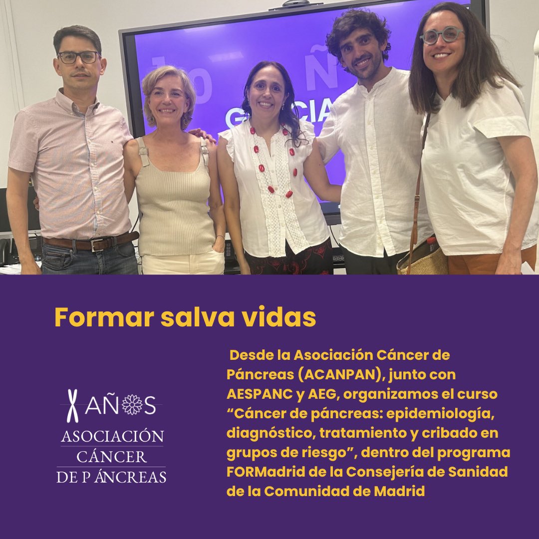 Aforo completo en nuestro curso de #FORMadrid sobre #CáncerDePáncreas

🔬 Formación intensiva para médicos y enfermeros de atención primaria de @acanpan, <a href="/AESPANC/">AESPANC</a> y <a href="/aegastro/">Aegastro</a> 

📲 Más info 👉 asociacioncancerdepancreas.org/noticias/curso…

#FormarSalvaVidas #Prevención #Oncología #UnidosPorLaEsperanza