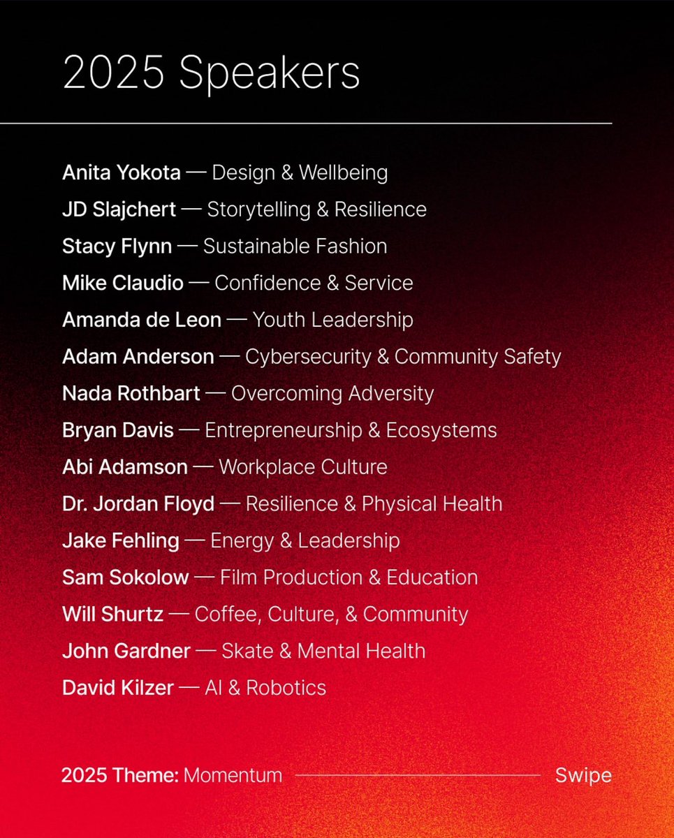 JD_Slajchert's tweet image. Beyond honored to be joining the stage alongside these incredible speakers at #TEDxUnityPark 2025 this fall. Absolutely a dream come true and can’t wait to see you all there. @TEDx #Momentum 🙏❤️