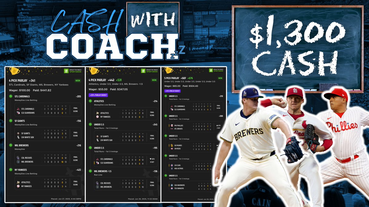 CASHWITHCOACHZ's tweet image. System snipe SWEEPS were served all weekend 🔥
Another +50 unit month! We STACKING 💸 all summer 🤑
$10 unit bettor is up over $1,500 and $100 bettors are up $15,000 since the cord launched April 1 🚀
Drop those cashapps for MULTIPLE cash giveaways and tap in to the cord…