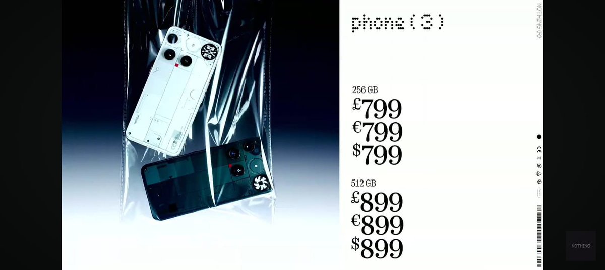 TechStarUpdates's tweet image. Nothing Phone 3 launched in india and globally 🇮🇳 🌍
Price in India - ₹79,999 💰
#Nothing #NothingPhone3
