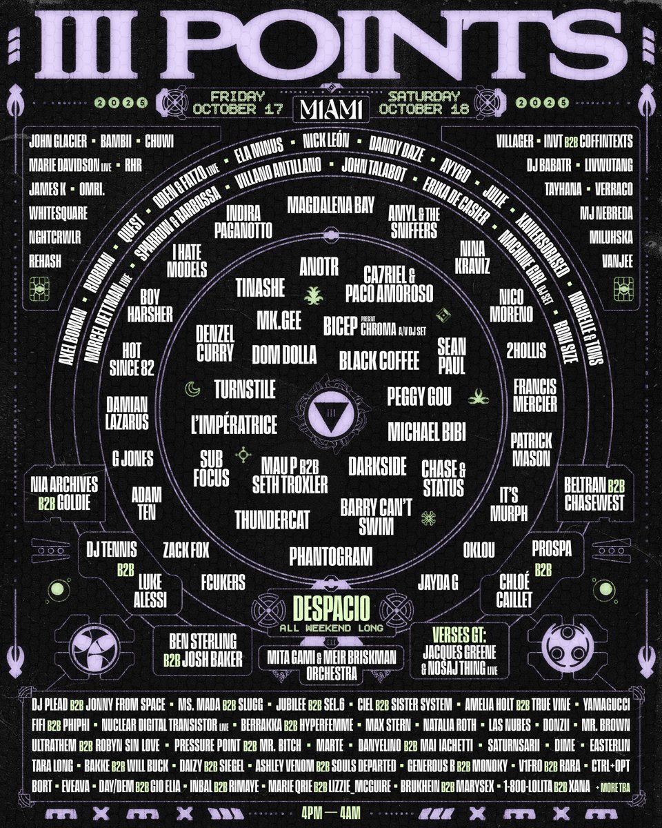 SOFT MIRAGE ⦁⚬ (@__duality) on Twitter photo Super geeked to be playing <a href="/iiiPoints/">III Points Festival</a> with my 160 BPM Homie - Toni Shardai
See you October 18th ‼️‼️‼️‼️ Super geeked to be playing <a href="/iiiPoints/">III Points Festival</a> with my 160 BPM Homie - Toni Shardai
See you October 18th ‼️‼️‼️‼️