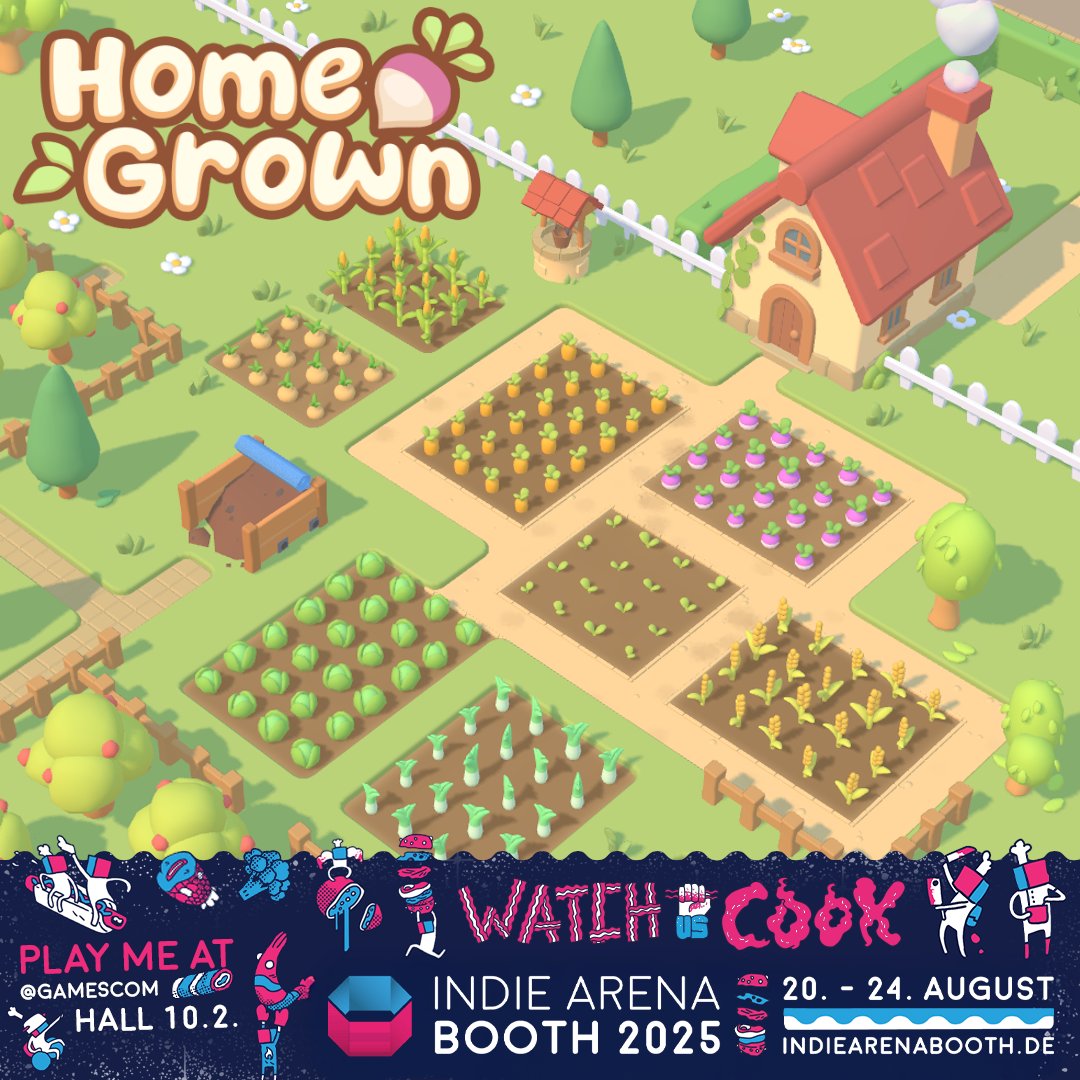 I'm excited to announce that I'm going to be exhibiting HomeGrown at Gamescom in Cologne this year! I'll be in the Indie Arena Booth area, so if you're going to Gamescom then do come and say hello, and give HomeGrown a try!
#Gamescom #IndieArenaBooth