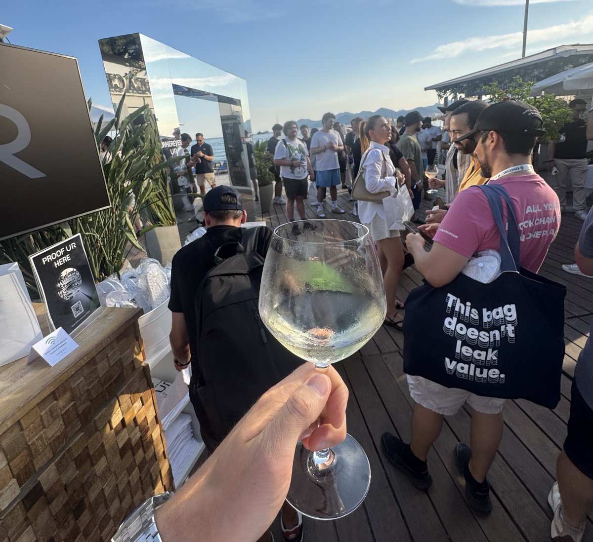 Hey fam! 💙💙💙

Just arrived at the Mantle event in Cannes, it’s all about <a href="/URNeobank/">UR</a> &amp; <a href="/Mantle_Official/">Mantle</a> here. 

The vibe is 🔥

Grabbed a few shirts and a Ledger too might do a giveaway soon.

Anyone interested?