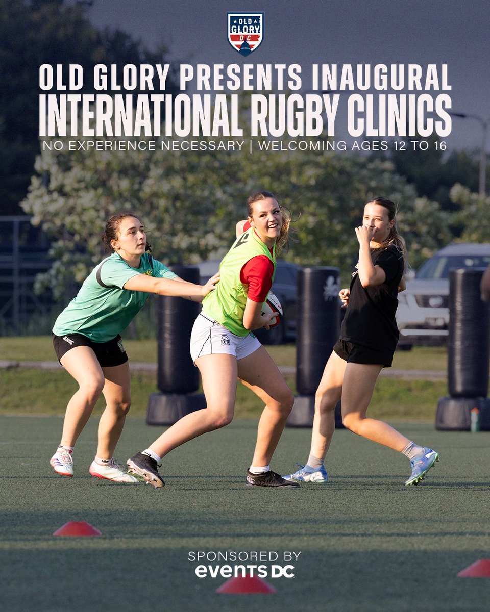 OldGloryDC's tweet image. Come learn from Old Glory coaches and players at the International Rugby Clinics at Gonzaga High School, sponsored by Events DC! 🏉
Old Glory coaches and players. Exclusive OG swag. Rugby starts here.
🔗: forms.gle/zV1HmnJ9trjh7g…