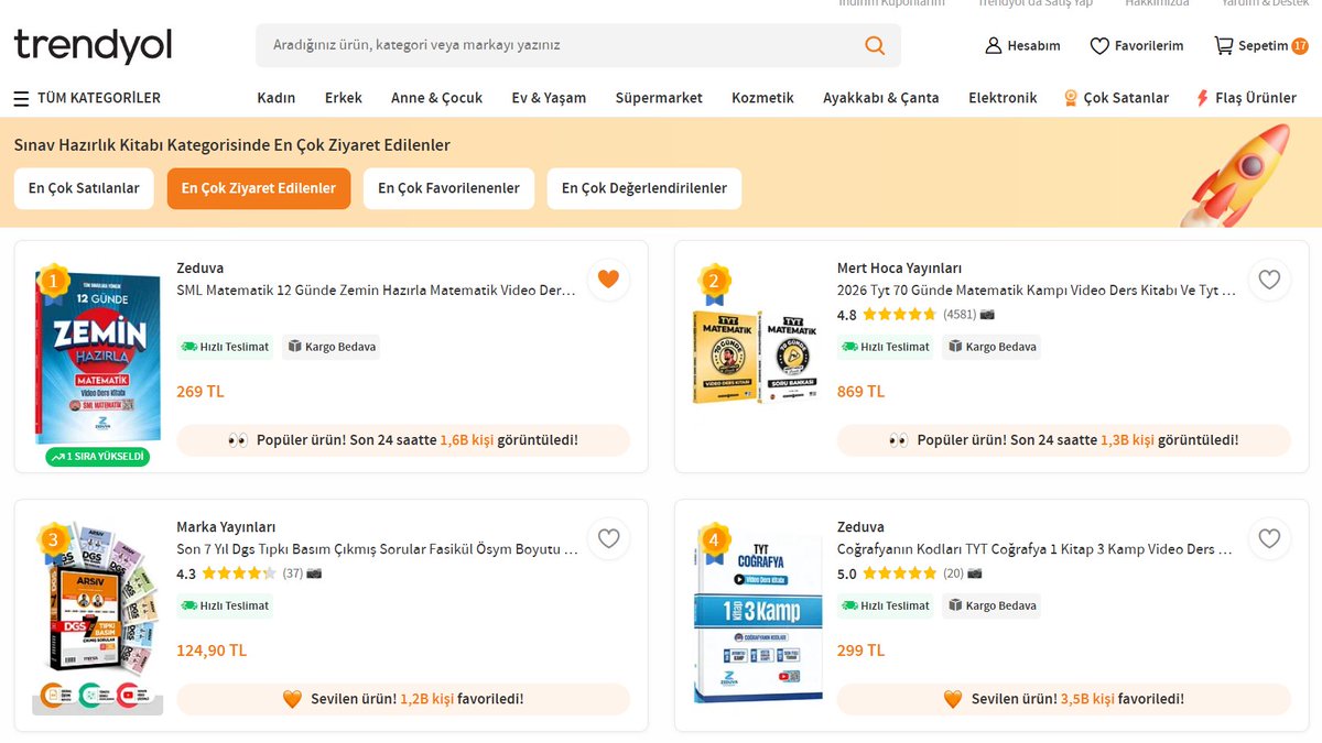 Kitap satışa çıkalı 6 saat oldu. Daha kargoya verilen kitap yok. Kategorisinde en çok ziyaret edilen kitap oldu. Kategoride yılların yayınevlerinin kutsal kitap muamelesi gören kitapları var.