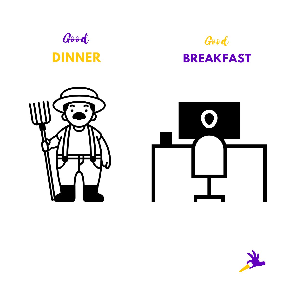arulhort's tweet photo. If your work starts at 6 am, you need a good lunch and dinner. 
If your work begins at 10 am, you need a good breakfast and lunch. https://t.co/xIrvzJWCfF