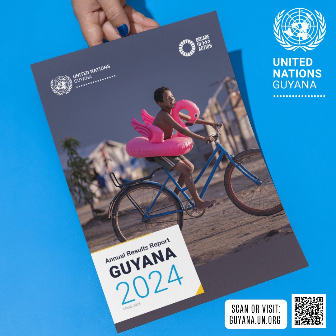 📢The UN Guyana 2024 Annual Results Report is live!

From expanding digital inclusion to strengthening agri-food systems &amp; advancing equity for all, learn how the UN in 🇬🇾 is working with national partners to accelerate the #GlobalGoals.

🔗 bit.ly/46oKJ4C