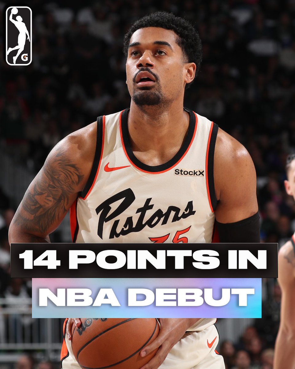 nbagleague's tweet image. Starting his NBA career with a BANG! 💥

@motorcitycruise big man Tolu Smith dominated the G League and then dropped 14 PTS and 8 REB in his first game with the @detroitpistons.