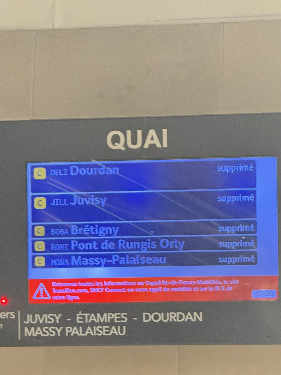 Sans rire
C’est juste insupportable 

Zéro fiabilité sur cette ligne 
<a href="/RERC_SNCF/">RER C</a> 
Et dans 10 jours, on repart pour la coupure estivale totale 

C’est épuisant