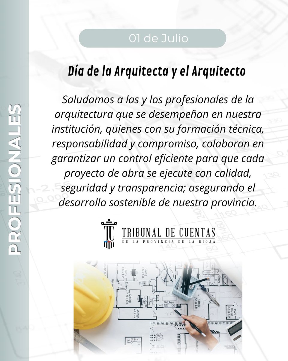 🏛️ Desde el Tribunal de Cuentas saludamos con orgullo a las Arquitectas y los Arquitectos que forman parte de nuestro organismo.
Su creatividad y compromiso transforman ideas en espacios que enriquecen el desarrollo de nuestra provincia.

#TribunalDeCuentas #LaRioja