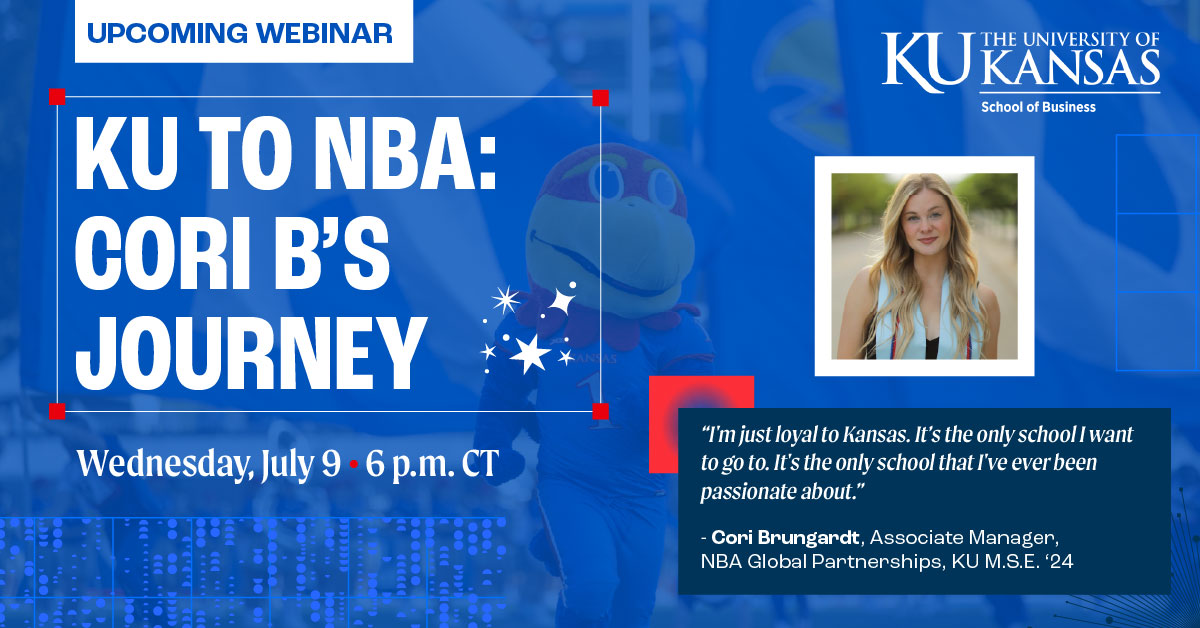 KUSOEHS's tweet image. 🏀 Join KU alumna Cori Brungardt as she shares networking secrets and career tips from her incredible journey from student to associate manager at NBA headquarters. 

📅 July 9 @ 6 p.m. CT. Registration required

bit.ly/45UrcZR