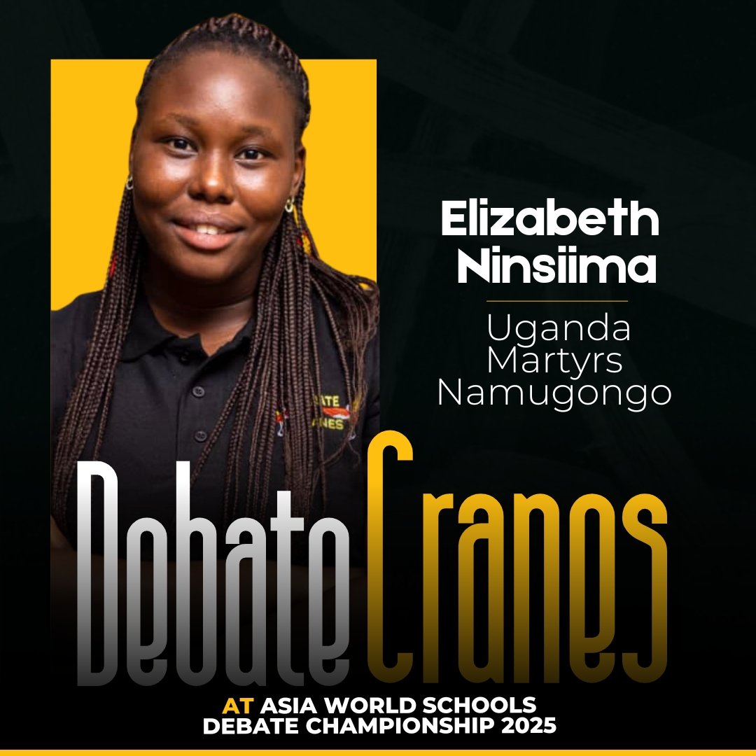 UMNamugongo's tweet image. Our very own, Elizabeth Ninsiima Senior 5 representing at the Asia World Schools Debate Championship 2025 in Bangkok, Thailand. #Namugongo@58