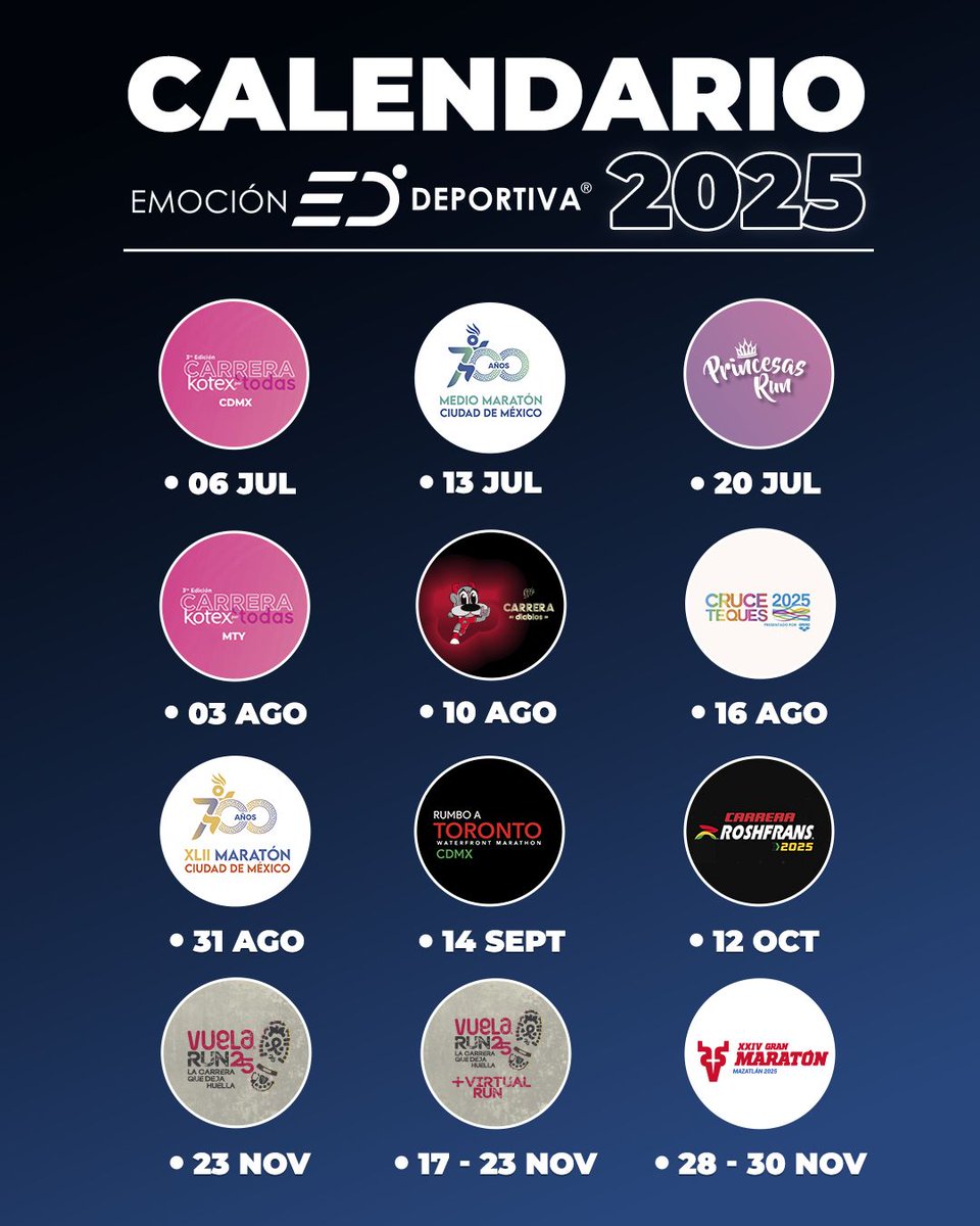 Emoción Deportiva (@emociond) on Twitter photo 🎯 ¡Tu próxima meta ya tiene fecha!
Prepárate para vivir los mejores eventos deportivos de los próximos meses.
Consulta el calendario completo y organiza tu participación desde hoy.
📲 Inscríbete en buff.ly/5tVCuvp o en Tiendas Martí. 🎯 ¡Tu próxima meta ya tiene fecha!
Prepárate para vivir los mejores eventos deportivos de los próximos meses.
Consulta el calendario completo y organiza tu participación desde hoy.
📲 Inscríbete en buff.ly/5tVCuvp o en Tiendas Martí.