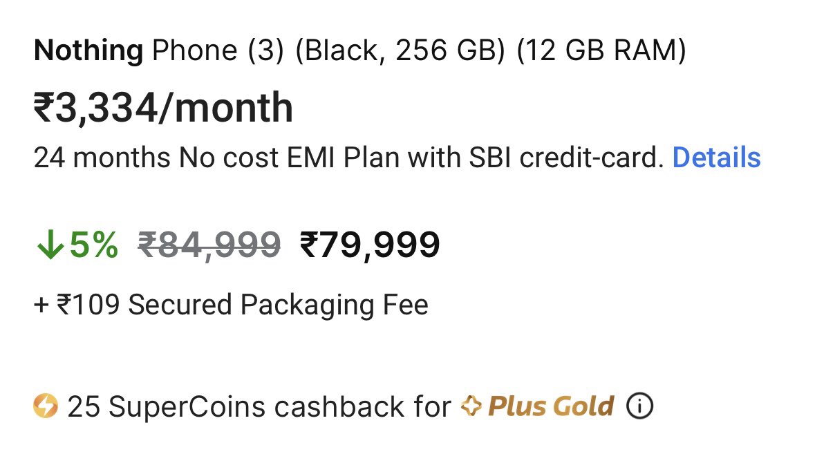 TechR_J's tweet photo. Finally, Here is Nothing Phone (3)

- Priced at 79,999/-
- There are giving away free Nothing Ear Headphones in this price worth 15k

Your thoughts on design and price? https://t.co/QNES48TpoC