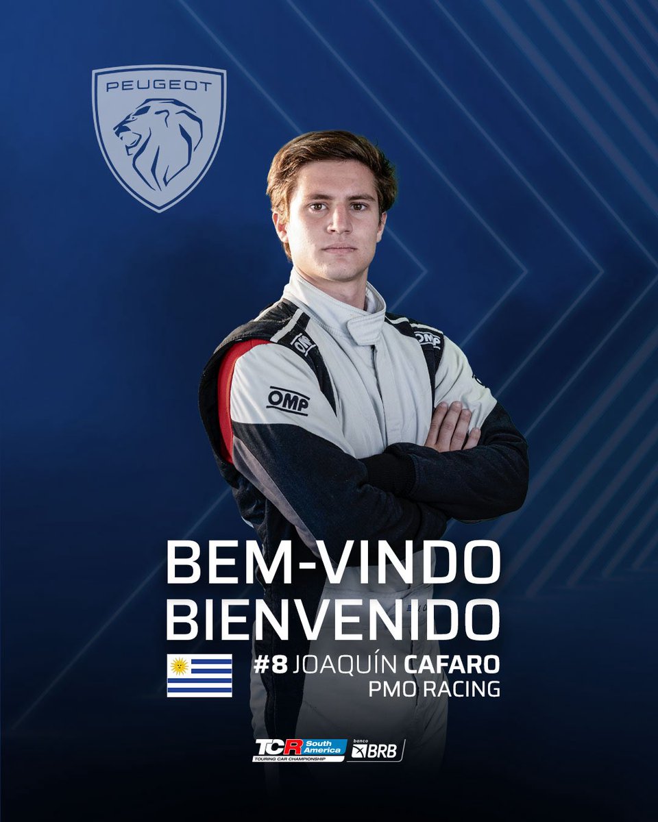 Bienvenido <a href="/joacocafaro/">Joaquín Cafaro</a> al TCR South America Banco BRB 🙌🏻

El piloto uruguayo conducirá un Peugeot 308 GTI TCR del PMO Racing 🇺🇾

Mucha suerte! 🍀 

Bem-vindo <a href="/joacocafaro/">Joaquín Cafaro</a> ao TCR South America Banco BRB 🙌🏻

O piloto uruguaio vai pilotar um Peugeot 308 GTI TCR da PMO Racing 🇺🇾