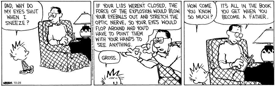 Calvinn_Hobbes's tweet image. Dads: Making up terrifying nonsense since the beginning of time.
#CalvinandHobbes40 #DadLogic