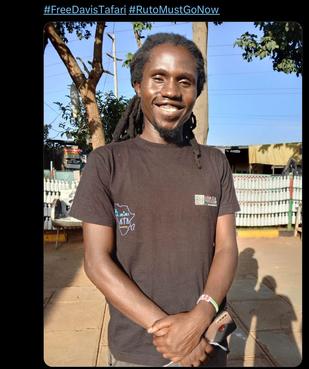 This is a slap on HRDs' faces

The state must stop criminalising Activists as criminals and thugs like their goons

Artivism is not a criminal 

Composing solidarity songs &amp; educating the community about the struggle is not an offence 

#FreeDavisTafari 
#StopAbductionsKe2025