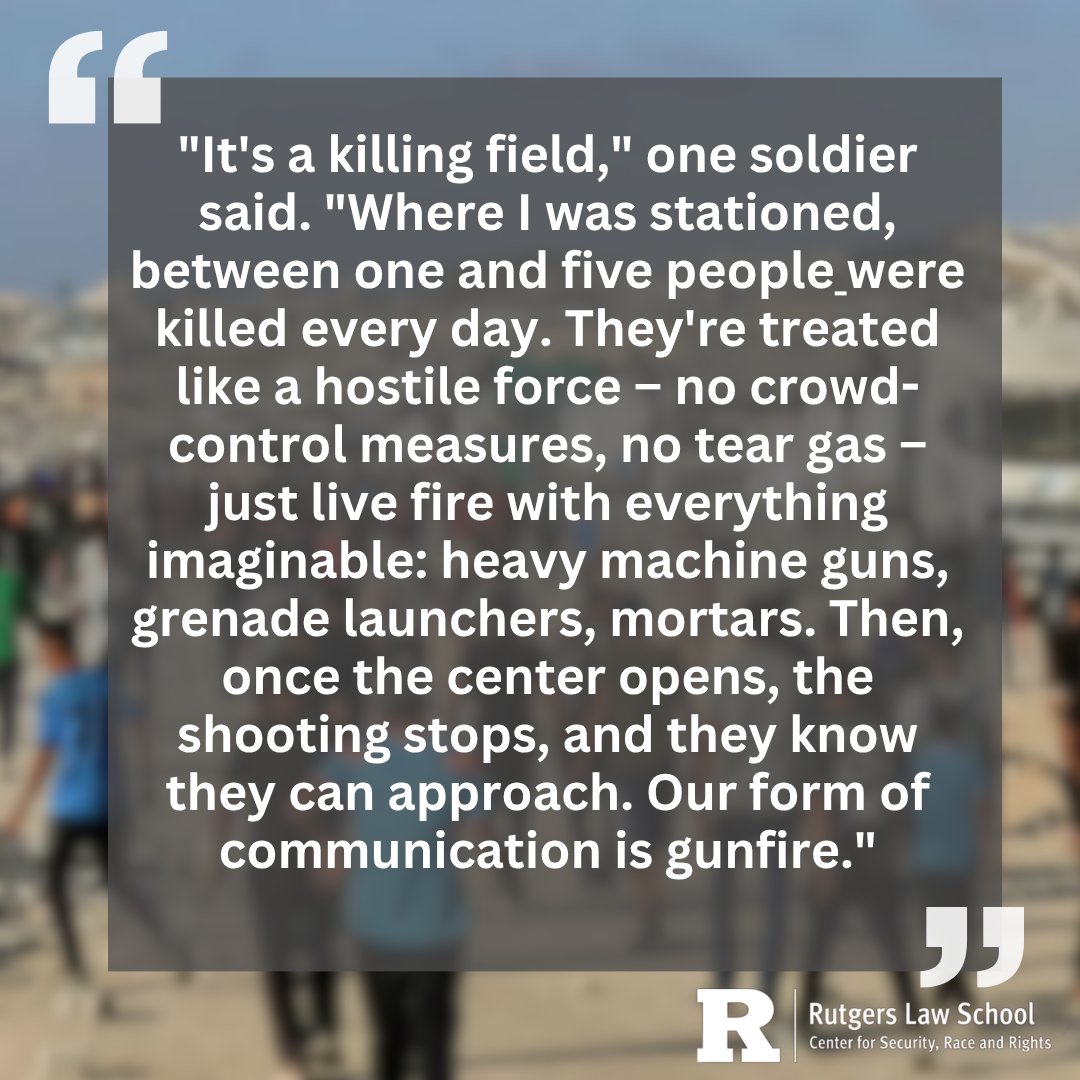 Center for Security, Race and Rights (@rucsrr) on Twitter photo Check out Haaretz’s latest exposé: “It's a Killing Field: IDF Soldiers Ordered to Shoot Deliberately at Unarmed Gazans Waiting for Humanitarian Aid”.
<a href="/haaretzcom/">Haaretz.com</a>
Full Article: tinyurl.com/d7sczh4r Check out Haaretz’s latest exposé: “It's a Killing Field: IDF Soldiers Ordered to Shoot Deliberately at Unarmed Gazans Waiting for Humanitarian Aid”.
<a href="/haaretzcom/">Haaretz.com</a>
Full Article: tinyurl.com/d7sczh4r