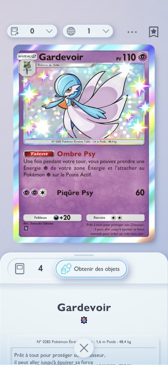 BrybryPokebip's tweet image. Par pitié j&apos;en peux plus de drop Gardevoir shiny, y&apos;a d&apos;autres cartes dans le set, laisse-moi les drop M. Le jeu, je suis à genoux