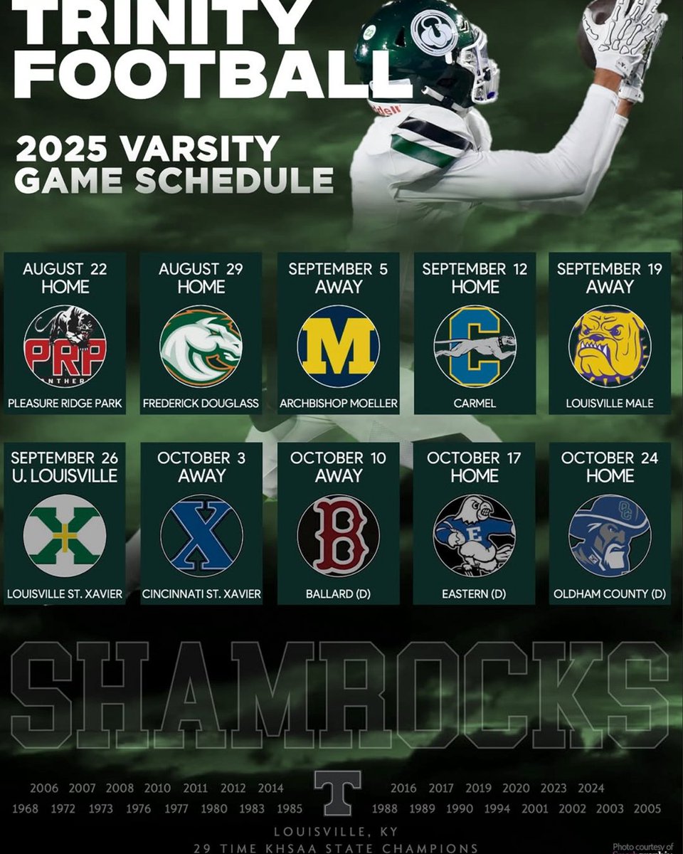 GoRocks's tweet image. The 2025 Varsity Football Schedule is HERE! Get ready, Rock Nation — it's going to be a GreaT season. Let’s go, Shamrocks!