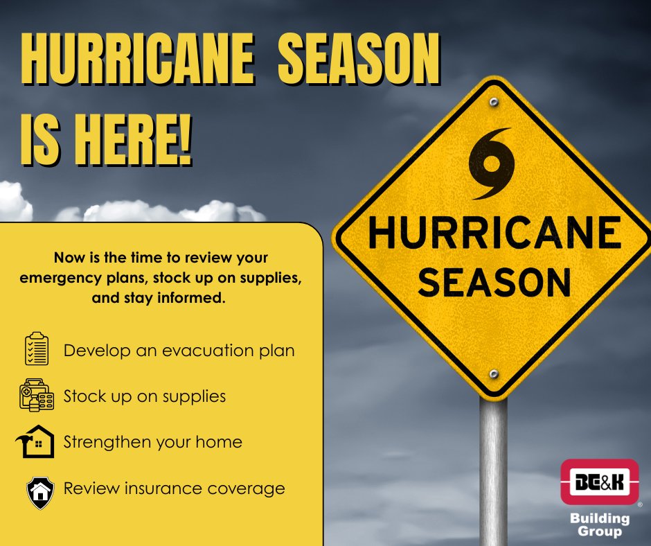 Hurricane season is here. 

Now is the time to review your evacuation plan, gather supplies, secure your home, and review your hurricane insurance coverage. 

Don’t wait until a storm is on the way. Prepare now and stay ahead of the storm.

#HurricanePreparedness  #PlanAhead