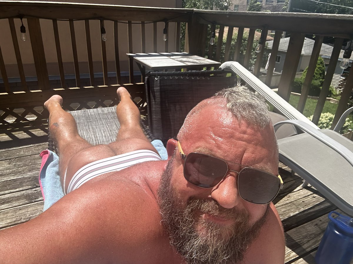 Daddy’s gettin some more sun and adding more stink to this jock, which now also has some of <a href="/BrutusWolfy/">Brutus Wolfy 🔜 AnthroCon</a>’s cum that was pushed out of my hole after He bred 
me. It’s for sale. DM if interested.
