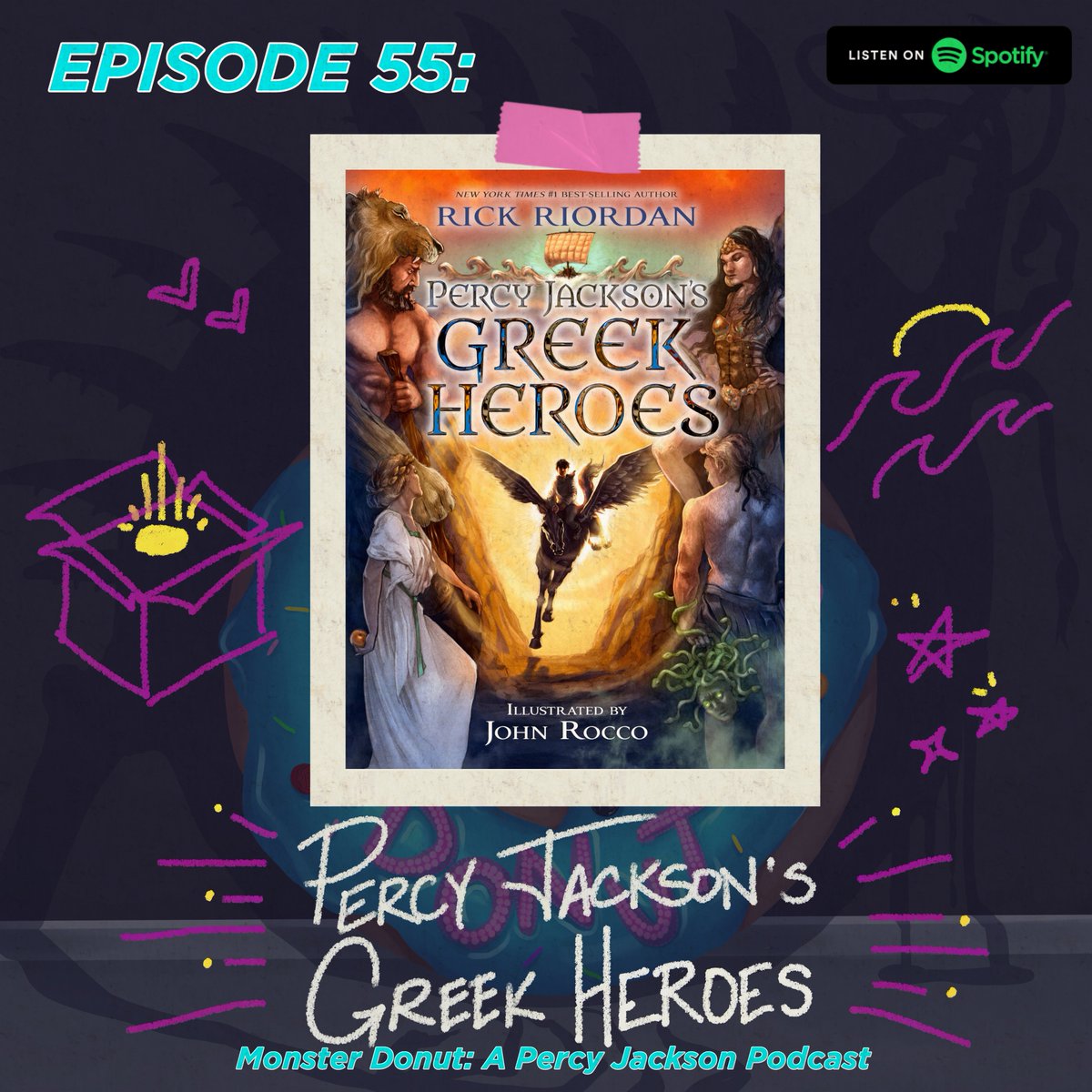 PJOPod's tweet image. NEW EPISODE!!!!! ✨ This week, we're back from hiatus with @demigoddebutpod to break down morality, heroism, and Percy's DeviantArt activities in the last of the Greco-Roman Riordanverse we have left (for now), Percy Jackson's Greek Heroes.
Listen here: open.spotify.com/episode/5OSwv0…