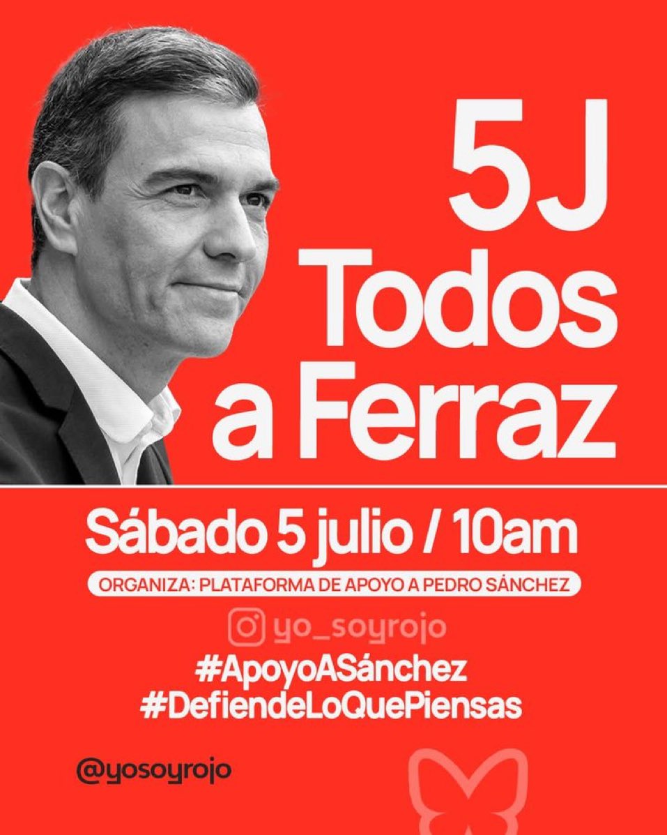 🔴Todos juntos a apoyar a Sánchez 💪🏻

Domingo 6 de Julio a las 15:00 horas en la Puerta del Sol.

No faltéis.