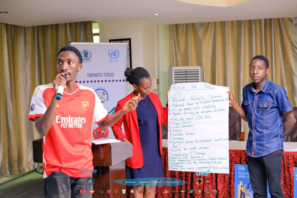 UNAUGANDA's tweet image. Highlights from the Human Rights &amp;amp; SDG 3 Workshop

Today's presentations featured insights from various working groups, CSOs, media, youth, women, and policymakers, ĝaddressing key health concerns, including:

💬The rising mental health burden linked to alcohol abuse

💬Access to…