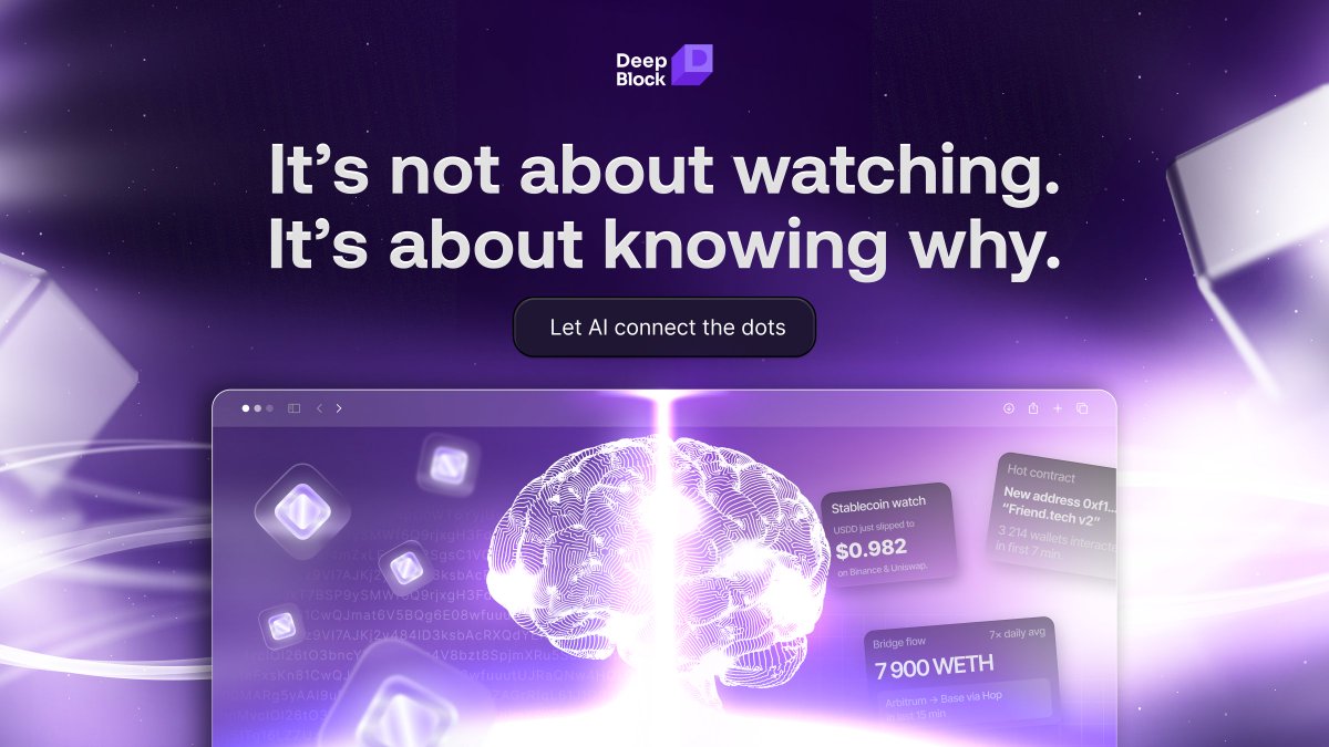 Charts show what just happened. 
DeepBlock shows why - in time to act.

Plug your agent in and let the Al connect the dots → premint.xyz/deep-block/