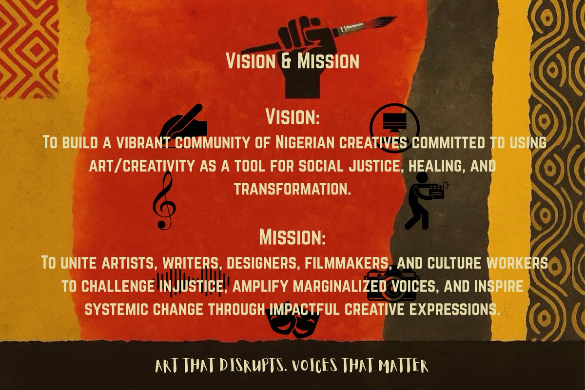 PSA 📣 

Introducing: CREATIVES CIRCLE FOR SOCIAL CHANGE

A collective of Nigerian creatives using art, design, words &amp; expression to confront injustice and imagine a better society.

We believe creativity is protest.
Expression is resistance.
Art is a weapon.