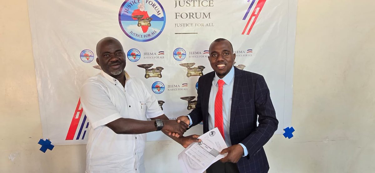 jeema256's tweet image. Today, Mr. Godwin Kanyesige and Mr. Tukamushaba Peterson, aspiring MP candidates from Rukungiri District, picked up Expression of Interest forms from the head office, which were handed to them by the party Secretary General, Mr. Kateregga Mohamed.
