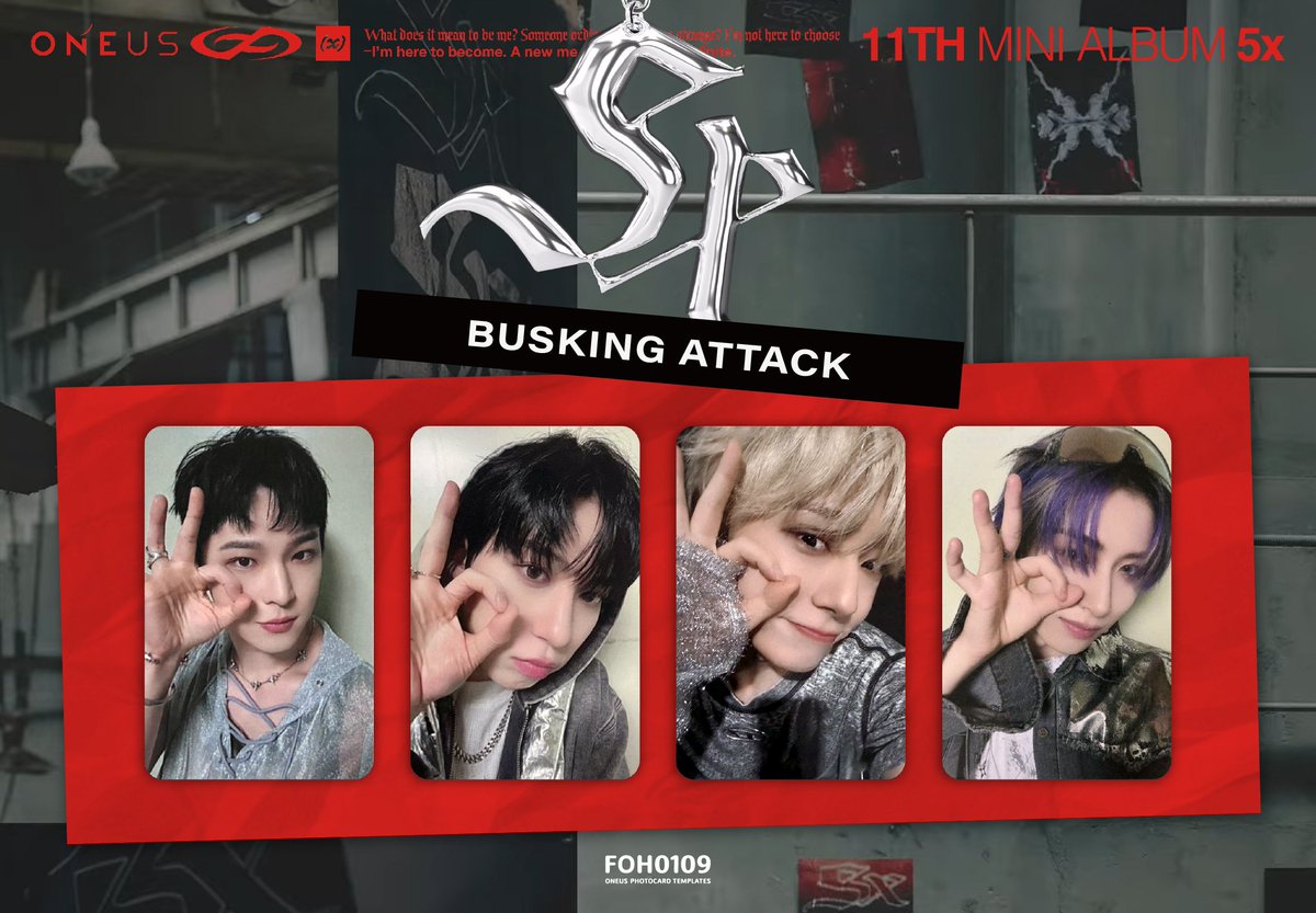 ONEUS Photocard Template 11th Mini Album - 5X Busking Attack 버스