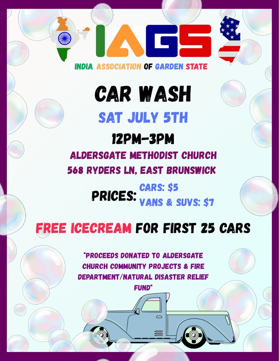 Was washing your car on your to-do list this long weekend? Let us take care of it for you!

Join us this Saturday at the IAGS #CarWash and let our enthusiastic teens bring the shine back to your ride. As a bonus, the first 25 customers will receive a free ice cream!