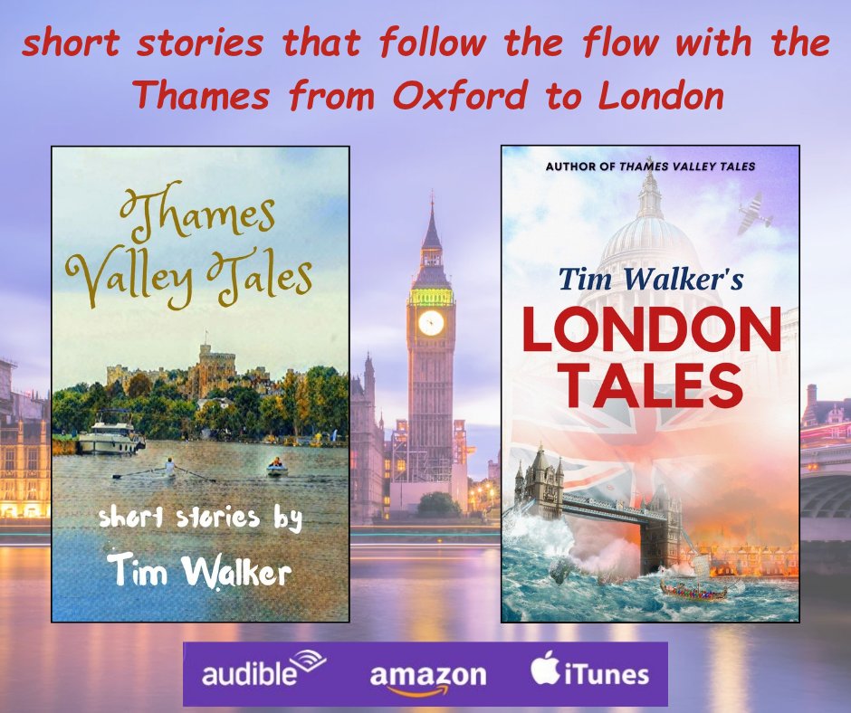 Summer reads or listens.
Try these collections of contemporary and historical dramas in settings beside the timeless flow of the River Thames. 
Thames Valley Tales and London Tales: available from Amazon in #Kindle, paperback #KindleUnlimited &amp; #audiobook:
mybook.to/TimShortStories