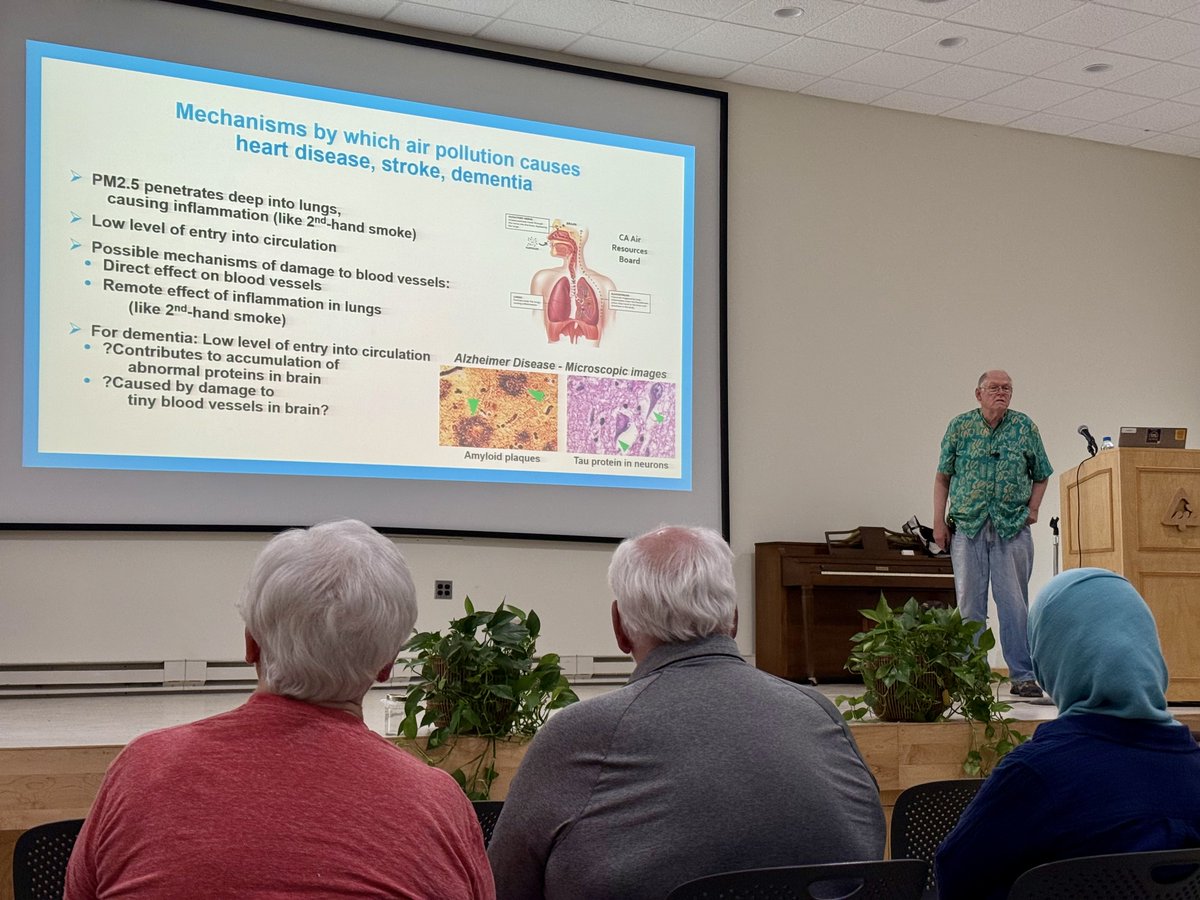UMBS's tweet image. “The trajectory says we’re in trouble,” said Dr. Larry Junck, a neurologist studying how brain health is compromised by climate change, during his @UMBS lecture. The researcher &amp;amp; professor emeritus of neurology at @UMich discussed the health effects of climate change &amp;amp; pollution.