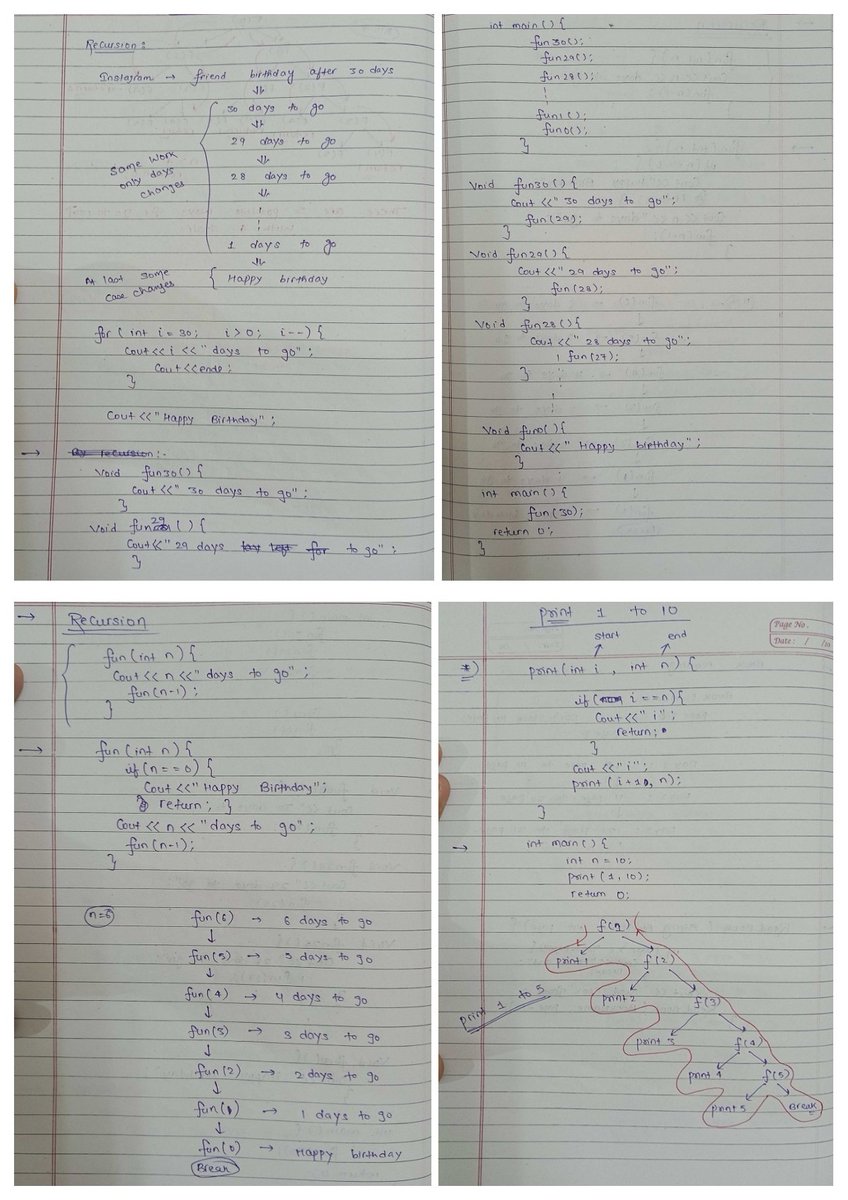 Naman_codes's tweet photo. #Day1 – DSA 
Revised Arrays, Strings, STL
Solved:
• Two Sum
• Reverse Integer
• Valid Anagram

Started Recursion:
• Why recursion > loops
• Basics: 
- Print 1–N 
- Print N–1
- Print Odds/Evens
 GitHub - https://t.co/khS4rSrLfL
#100DaysOfCode #DSA @rohit_negi9 @akshaymarch7 https://t.co/piqKGsaf3C
